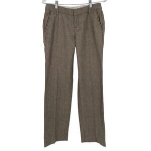 GAP Straight Leg Wool Blend Career Pants Tan Size 2 Trousers Business Casual